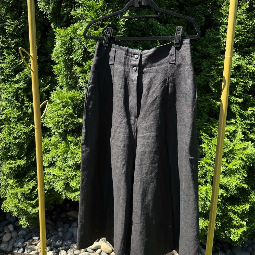 Elegant Charcoal Linen Pants